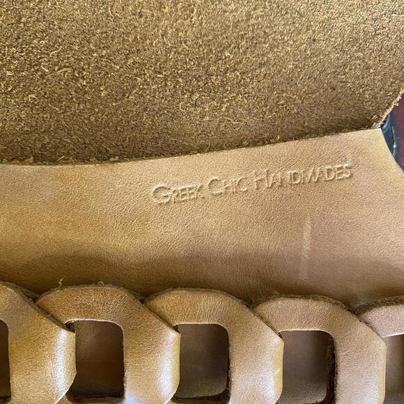 Clutch With Handle, Greek Chic Handmade, Tan Leather - Picture 9 of 9